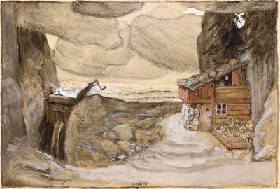 1910-1911 जूलियस बिटनर द्वारा ओपेरा डेर बर्गसी के लिए स्टेज डिजाइन। द्वारा कोलमन मोजर
