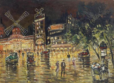 ले मौलिन रूज - कॉन्स्टेंटिन अलेक्सेयेविच कोरोविन (1861-1939)। कार्डबोर्ड पर तेल। आयाम: 40,5x55,6 सेमी। निजि संग्रह द्वारा कॉन्स्टेंटिन अलेक्सेविच कोरोविन