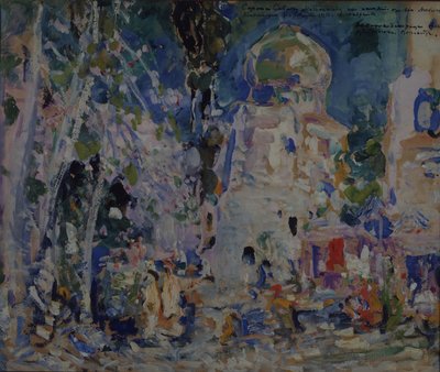 एफ। हार्टमैन द्वारा बैले के लिए स्टेज डिजाइन, स्कारलेट पिम्परेल, 1911 द्वारा कॉन्स्टेंटिन अलेक्सेविच कोरोविन