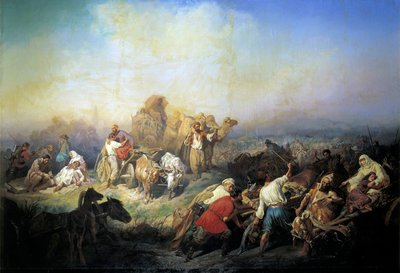 क्रीमिया युद्ध के समय, 1858 में सेवस्तोपोल और सिम्फ़रोपोल के बीच सैन्य सड़क। द्वारा कॉन्स्टेंटिन निकोलायेविच फिलिप्पोव