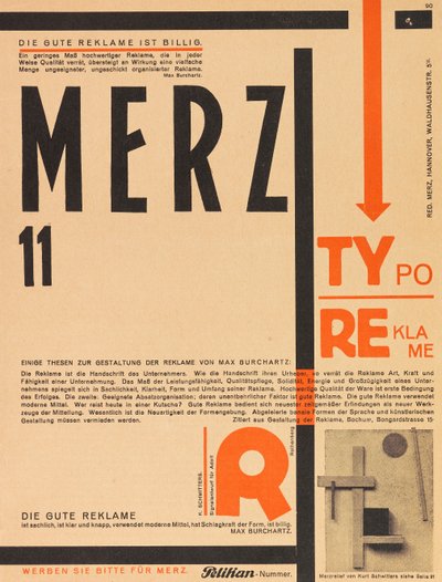 मर्ज़ 11. विज्ञापन टाइप करें, 1924। द्वारा कर्ट Schwitters