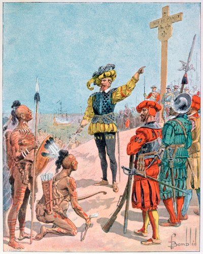 जैक्स कार्टियर ने कनाडा के गैस्पे की खाड़ी पर कब्जा कर लिया, 1534 1900 द्वारा एल गिस्लेह