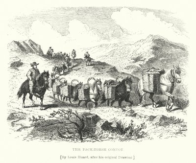 पैक-हॉर्स काफिला (उत्कीर्णन) द्वारा एल