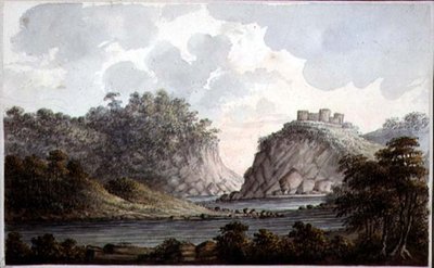 एक बर्बाद महल के साथ लैंडस्केप, c.1825 (कागज पर पानी के रंग का) द्वारा लेडी एगर्टन
