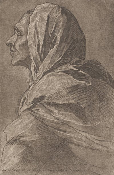 एक महिला का सिर, सीए। 1758. द्वारा लैंबर्ट सिबिस्बर्ट एडम