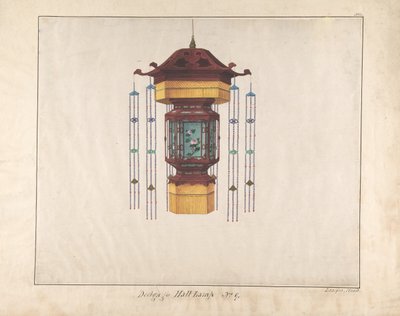 हॉल लैंप नंबर 9 के लिए डिजाइन, सीए। 1845. द्वारा Lamqua