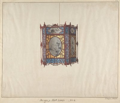 हॉल लैंप नंबर 6 के लिए डिजाइन, सीए। 1845. द्वारा Lamqua