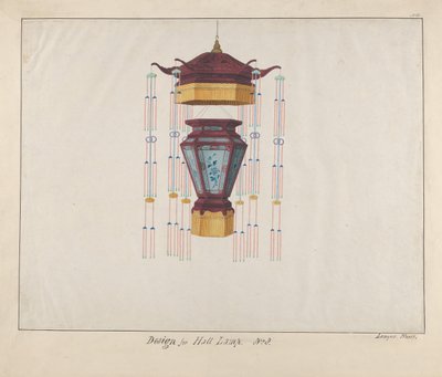 हॉल लैंप के लिए डिज़ाइन, सीए। 1800-1810। द्वारा Lamqua