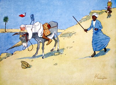 ए स्टॉपिंग-प्लेस ऑन द नाइल, 1908। द्वारा लांस ठाकरे