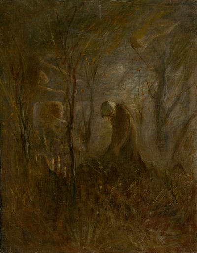 कब्र पर प्रार्थना, 1895। द्वारा लास्ज़लो मेद्यांसज़स्की