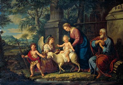 सेंट जॉन द बैपटिस्ट के साथ पवित्र परिवार, लैटानज़ियो क्वेरेना (1768-1853)। द्वारा लत्तनियो कुएरेना