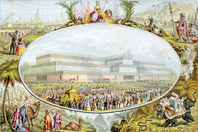 1851 में क्रिस्टल पैलेस, लंदन में महान प्रदर्शनी खोलने के लिए रानी विक्टोरिया का आगमन द्वारा ले ब्लॉन्ड