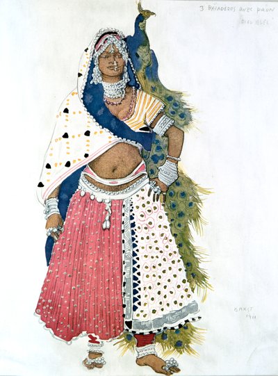 मोर के साथ बेयडेयर, बैले पोशाक डिजाइन, 1911 द्वारा लियोन बक्स्तो