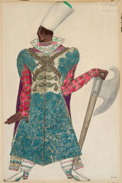 निकोलस (निकोलाई) रिमस्की कोर्साकोव (रिमस्की-कोर्साकोव) (1844-1908) द्वारा निर्देशित ओपेरा "सैडको" के लिए पोशाक। ओउवरे डी लियोन बक्स्ट (1866-1924) द्वारा लियोन बक्स्तो