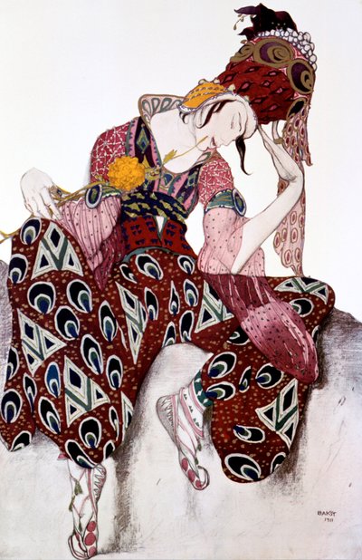 इस्कैंडर, पॉल डुकस द्वारा बैले ला पेरी संगीत के लिए पोशाक डिजाइन, c1913 द्वारा लियोन बक्स्तो