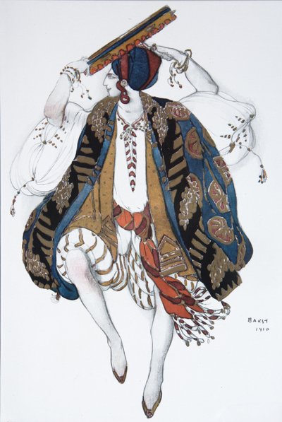 यहूदी नृत्य। बैले क्लेपोटरे के लिए पोशाक डिजाइन, 1910 द्वारा Leon Bakst