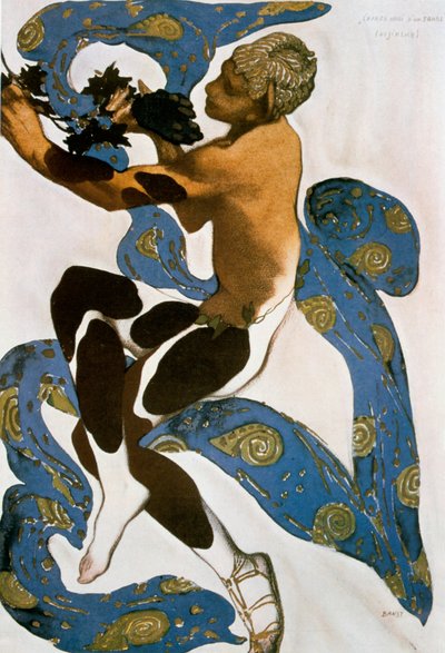 द फॉन निजिंस्की, बैलेज़ रसेस के लिए पोशाक डिजाइन, 1912। द्वारा Leon Bakst