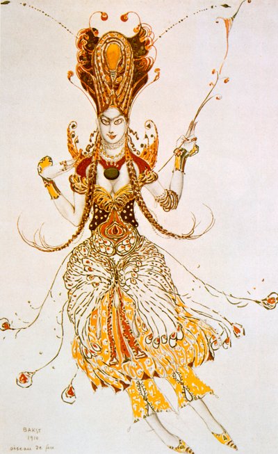 स्ट्रोबिंक्स बैले के लिए फायरबर्ड, पोशाक डिजाइन, फायरबर्ड, 1910 द्वारा लियोन बक्स्तो