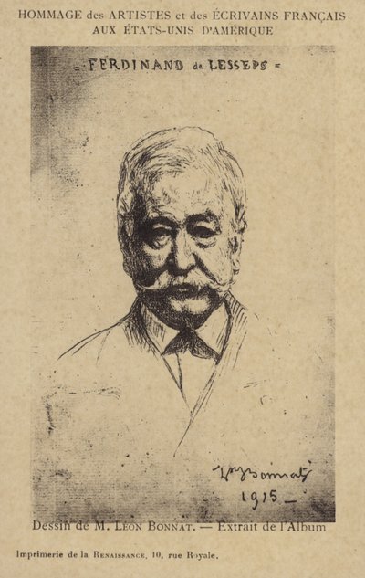 फर्डिनेंड डे लेप्स (1805-1894), फ्रांसीसी उद्यमी और नहर बिल्डर द्वारा लियोन जोसेफ फ्लोरेंटिन बोनट