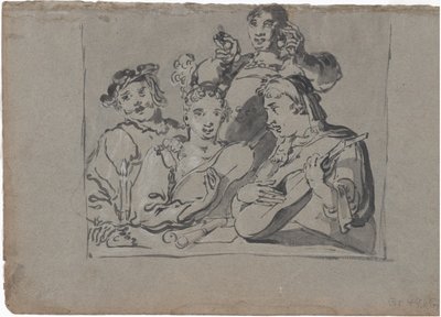 कैंडललाइट, 1620-1628 द्वारा गायकों, ल्यूट खिलाड़ियों और एक मधुशाला में बजने वाले बेल रिंगर्स की चौकड़ी। द्वारा लियोनार्ड ब्रामर