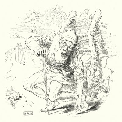 एक कुटिल आदमी था, और वह एक कुटिल मील (उत्कीर्णन) चला गया द्वारा लियोनार्ड लेस्ली ब्रुक