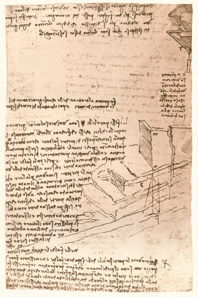 आर्किटेक्चरल ड्राइंग, c1472-c1519 1883 द्वारा लियोनार्डो दा विंची