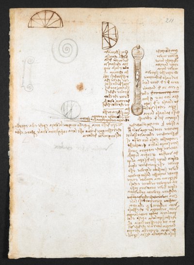 अरुंडेल 263, f.211r नोट्स, रेखाचित्र और आरेख, #39;कोडेक्स अरुंडेल#39; से (कागज़ पर कलम और स्याही) द्वारा लियोनार्डो दा विंची