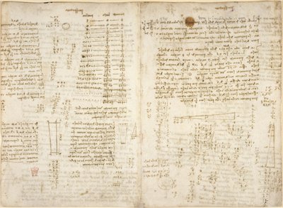 अरुंडेल 263, f.280v, f.279 नोट्स, आरेख और गणितीय गणना, #39;प्रेसपेक्टिवा#39; शीर्षक, #39;कास्टिक#39; पिरामिड पर, #39;कोडेक्स अरुंडेल#39; से द्वारा लियोनार्डो दा विंची