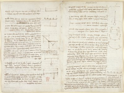 अरुंडेल 263, f.8v, f.7 यांत्रिकी पर नोट्स और आरेख द्वारा लियोनार्डो दा विंची
