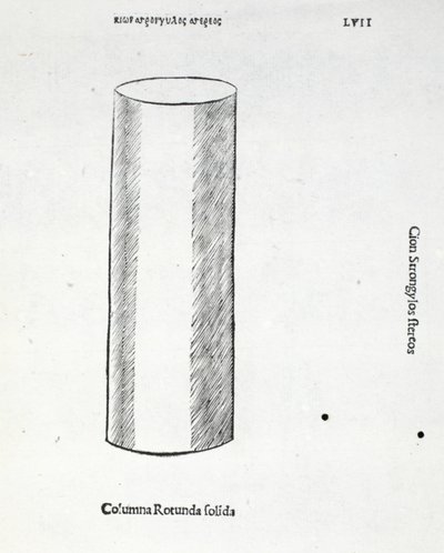 ठोस रोटंड कॉलम, मूल रूप से पब से लुका पसिओली (c.1445-1517) द्वारा &39;डिविना प्रोपोर्टियोन&39; का चित्रण। वेनिस, 1509 द्वारा लियोनार्डो दा विंची