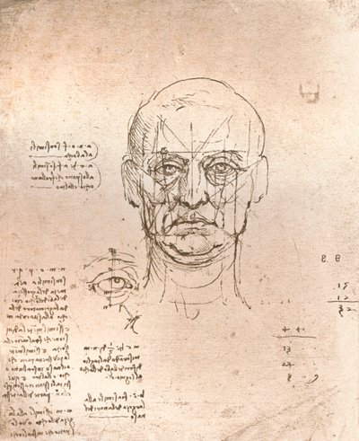 मानव आकृति में समानुपात के सिद्धांत को चित्रित करते हुए, c1472-c1519 1883 द्वारा लियोनार्डो दा विंची