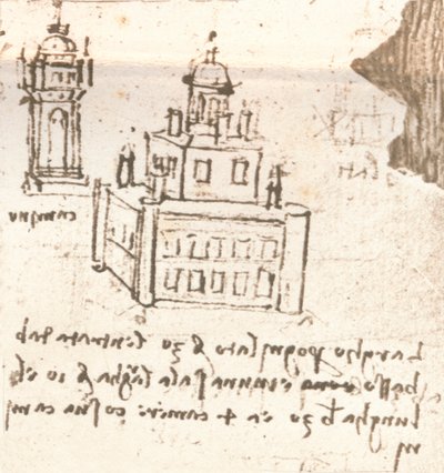 महल और विला के लिए परियोजनाओं का चित्रण, c1472-c1519 1883 द्वारा लियोनार्डो दा विंची