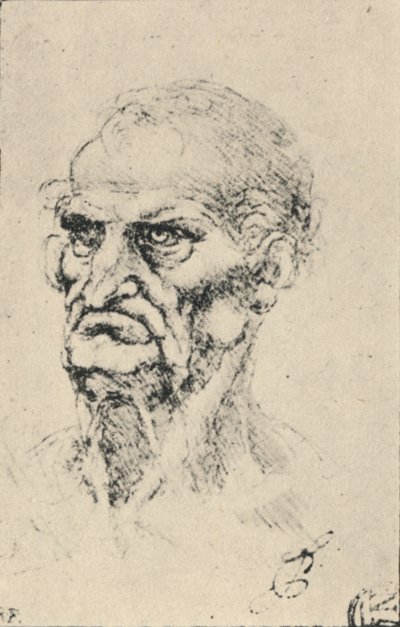 एक बूढ़े आदमी के लिए तीन-चौथाई बाईं ओर, c1480 1945 द्वारा लियोनार्डो दा विंची