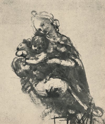 मैडोना एंड चाइल्ड विद ए कैट, c1475 1945 द्वारा लियोनार्डो दा विंची