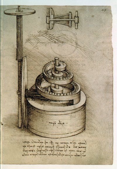 सुश्री 8937, कोडेक्स मैड्रिड I f.45r, टेम्पर्ड स्प्रिंग द्वारा लियोनार्डो दा विंची