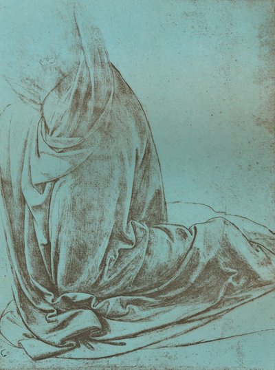 `वर्जिन ऑफ द रॉक्स` में 1472-c1519 1883 में एंजेल के लिए चिलमन की तैयारी का अध्ययन द्वारा लियोनार्डो दा विंची