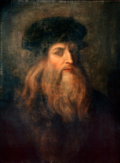 प्रकल्पित स्व-चित्र (डी विंची का लुकान चित्र) - पैनल पर तापमान द्वारा Leonardo da Vinci