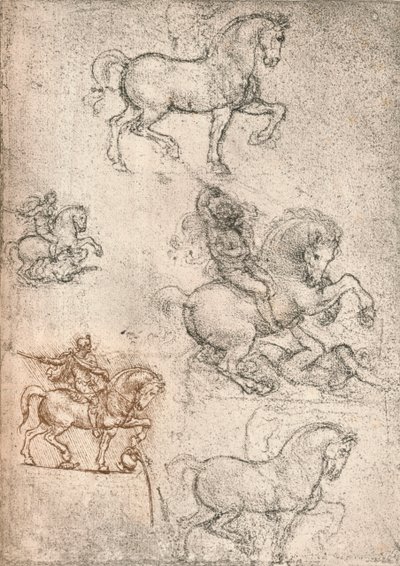 Sforza स्मारक के लिए अध्ययन, c1482-c1499 1883 द्वारा लियोनार्डो दा विंची