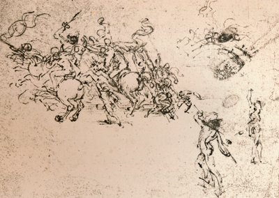 अंगारी की लड़ाई के कार्टून के लिए अध्ययन, c1472-c1505 1883 द्वारा लियोनार्डो दा विंची
