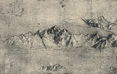 माउंटेन रेंज का अध्ययन, c1480 1945 द्वारा लियोनार्डो दा विंची