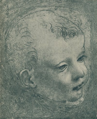 एक चिल्ड हेड का अध्ययन, 1482-1483, 1932 द्वारा लियोनार्डो दा विंची