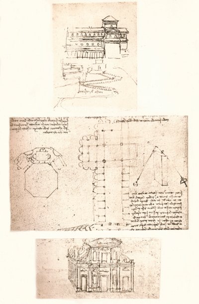 चर्चों के तीन चित्र, c1472-c1519 1883 द्वारा लियोनार्डो दा विंची
