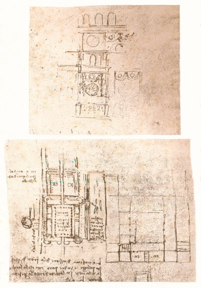 दो वास्तुकला चित्र, c1472-c1519 1883 द्वारा लियोनार्डो दा विंची