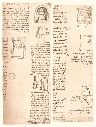दो वास्तुकला चित्र, c1472-c1519 1883 द्वारा लियोनार्डो दा विंची