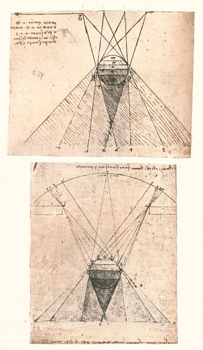 प्रकाश और छाया के सिद्धांत को दर्शाने वाले दो चित्र, c1472-c1519 1883 द्वारा लियोनार्डो दा विंची