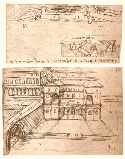 कस्बों के लिए योजनाओं के दो चित्र, c1472-c1519 1883 द्वारा लियोनार्डो दा विंची