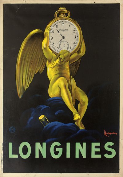 स्विस वॉचमेकर लॉन्गिंस, 1922 के लिए विज्ञापन पोस्टर द्वारा Leonetto Cappiello