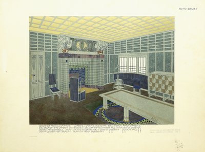 भोजन कक्ष, वियना, c.1901 (रंग लिथोग्राफ) द्वारा लियोपोल्ड बाउर