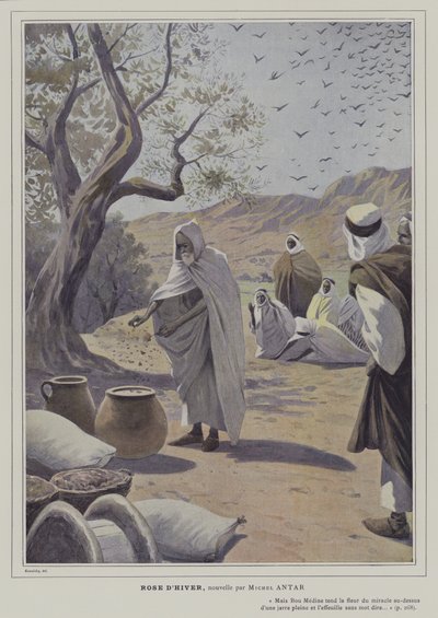 रोज़ डी'हाइवर से चित्रण, मिशेल अंतर (रंग लिथो) की एक लघु कहानी द्वारा लियोपोल्ड फ्रांज़ कोवाल्स्की