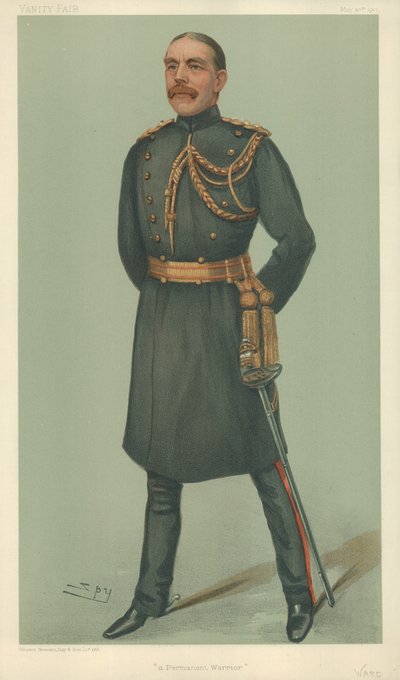 श्री विलियम डुडले वार्ड, एक स्थायी योद्धा, 30 मई 1901, वैनिटी फेयर कार्टून द्वारा लेस्ली मैथ्यू वार्ड